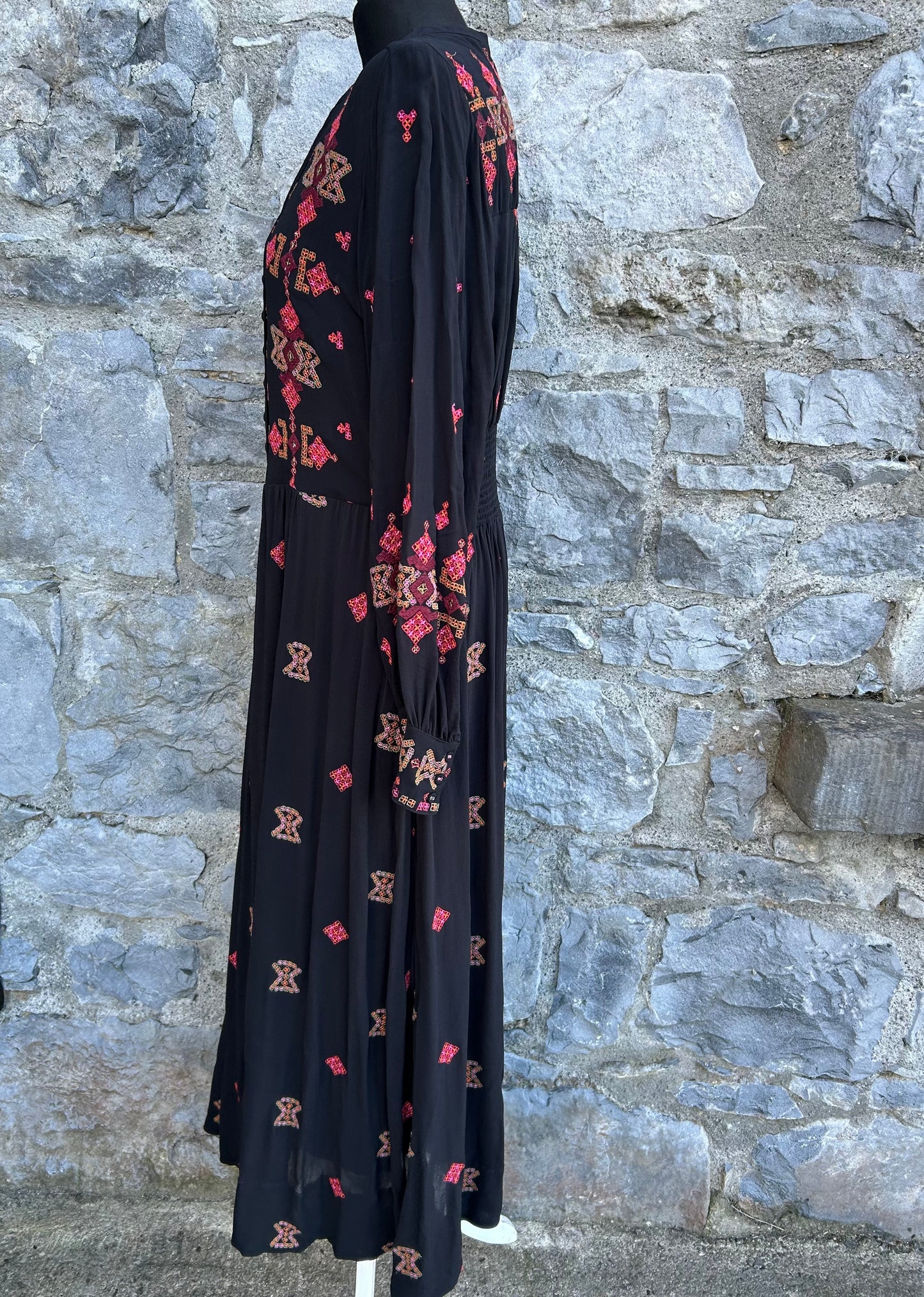 Kate black Embroidered Dress uk 16