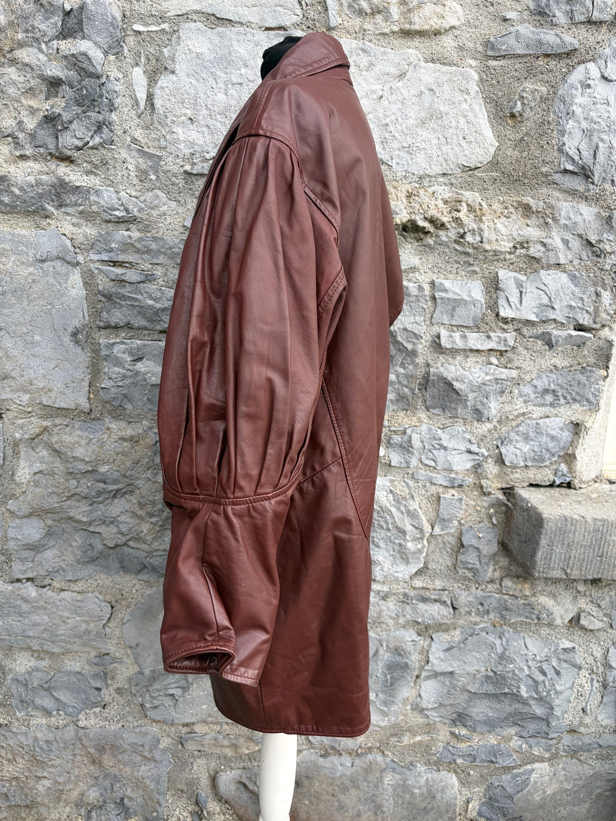80s brown leather jacket uk 12-14