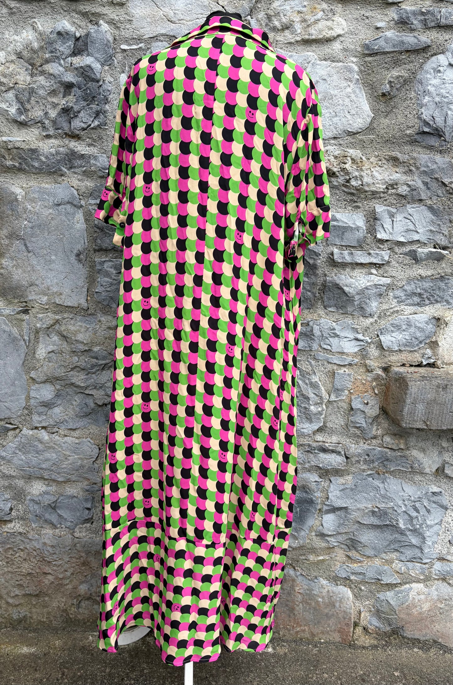 Multicoloured polka dot shirt dress uk 14