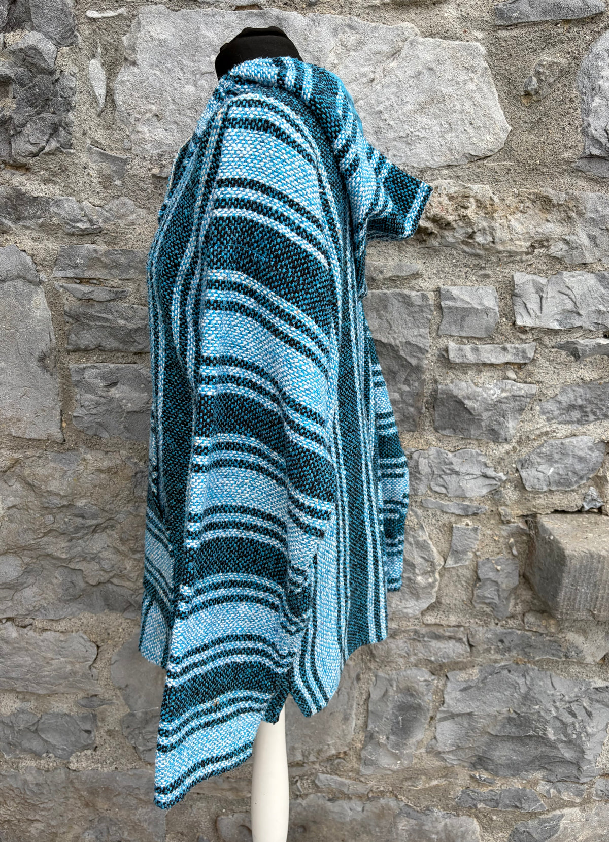 Blue stripy Baja hoodie M-L