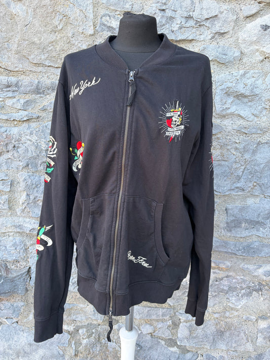 Embroidered tattoo graphics bomber jacket Medium
