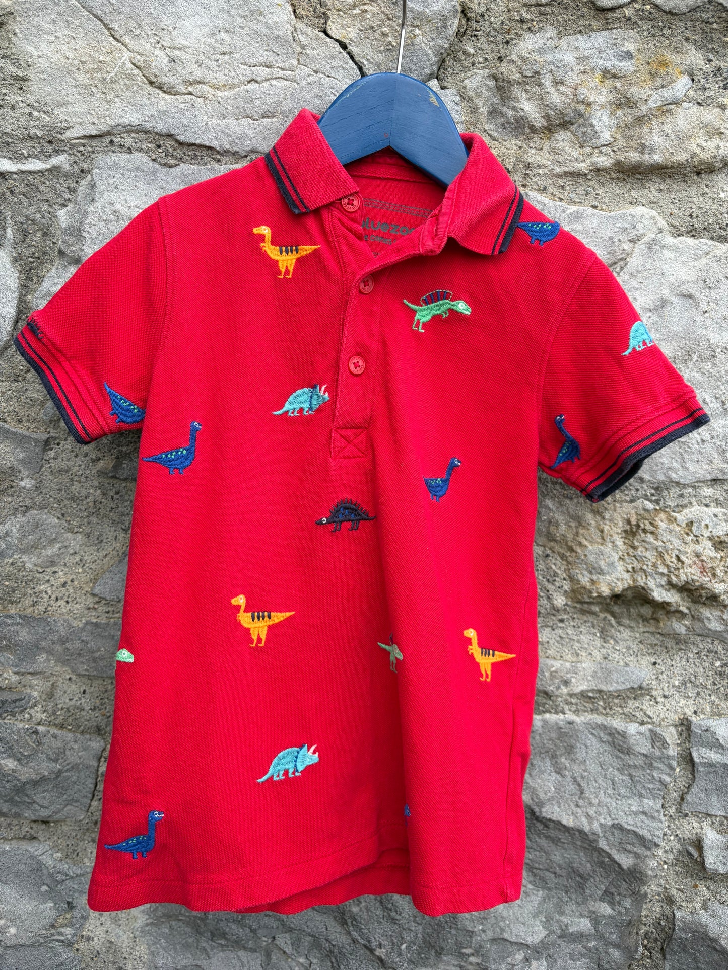 Dinosaurs red polo shirt  4-5y (104-110cm)
