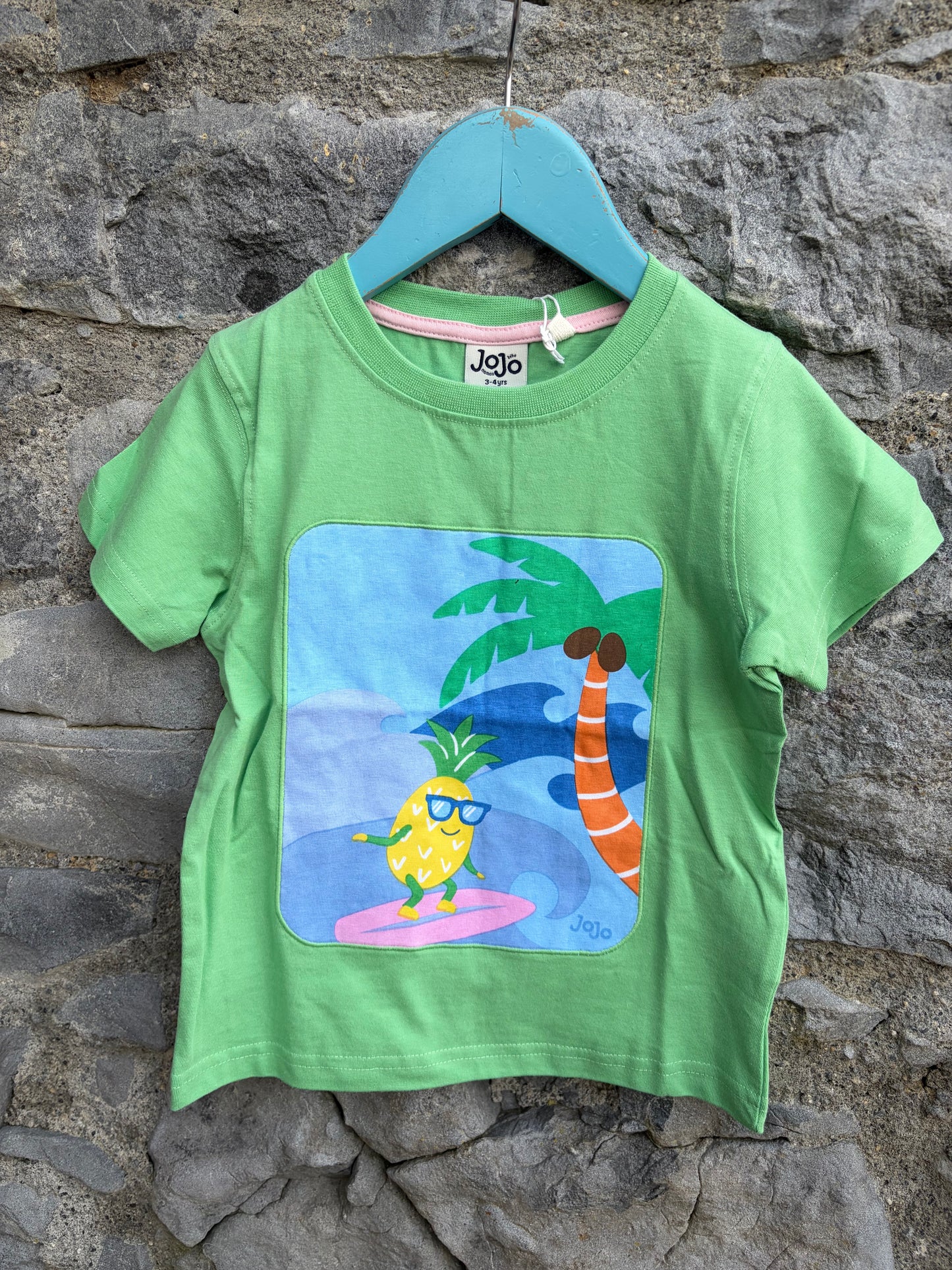 Green Surfing Pineapple T-Shirt  3-4y (98-104cm)