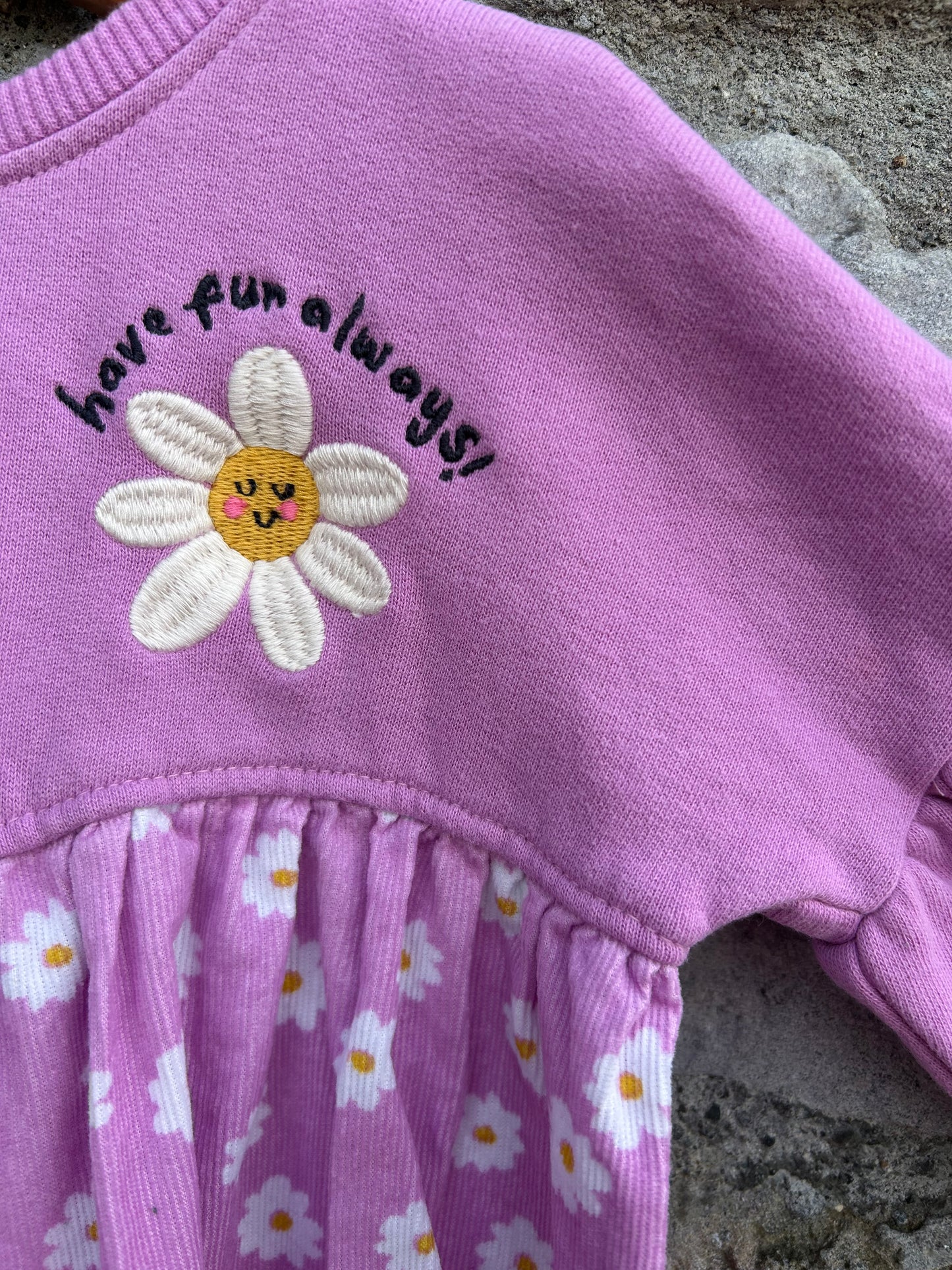 Floral pink sweat dress  12-18m (80-86cm)