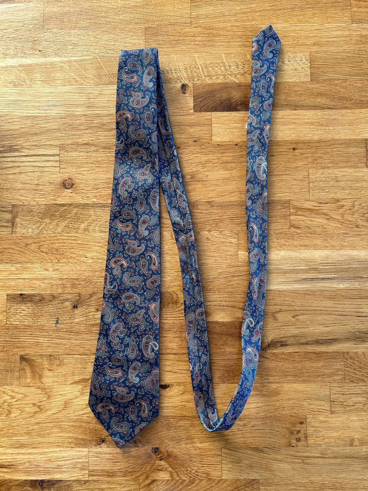 Navy&mustard paisley tie