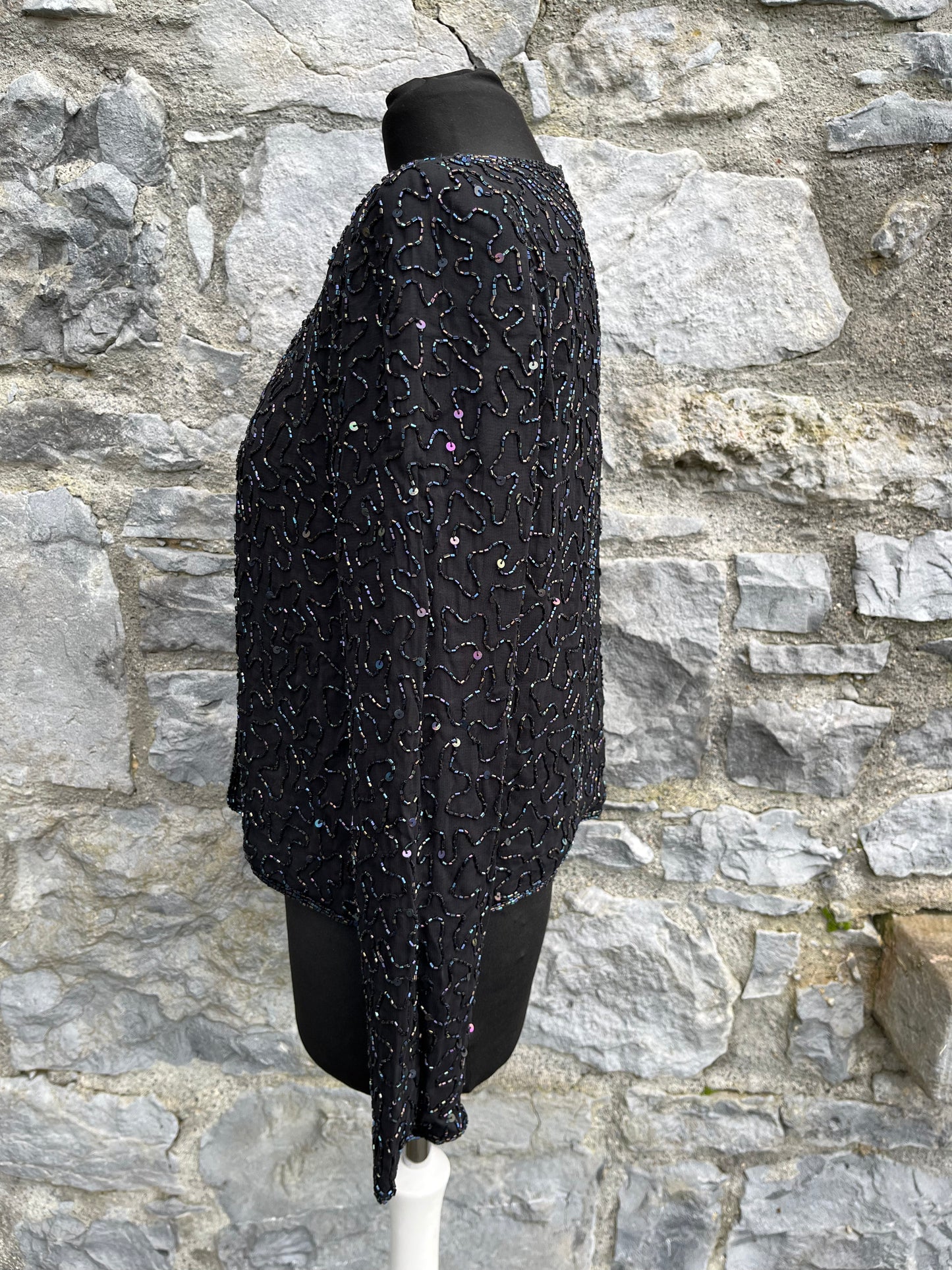 80s black sequin jacket uk 8-10