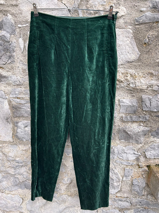 80s green velvet pants uk 10-12