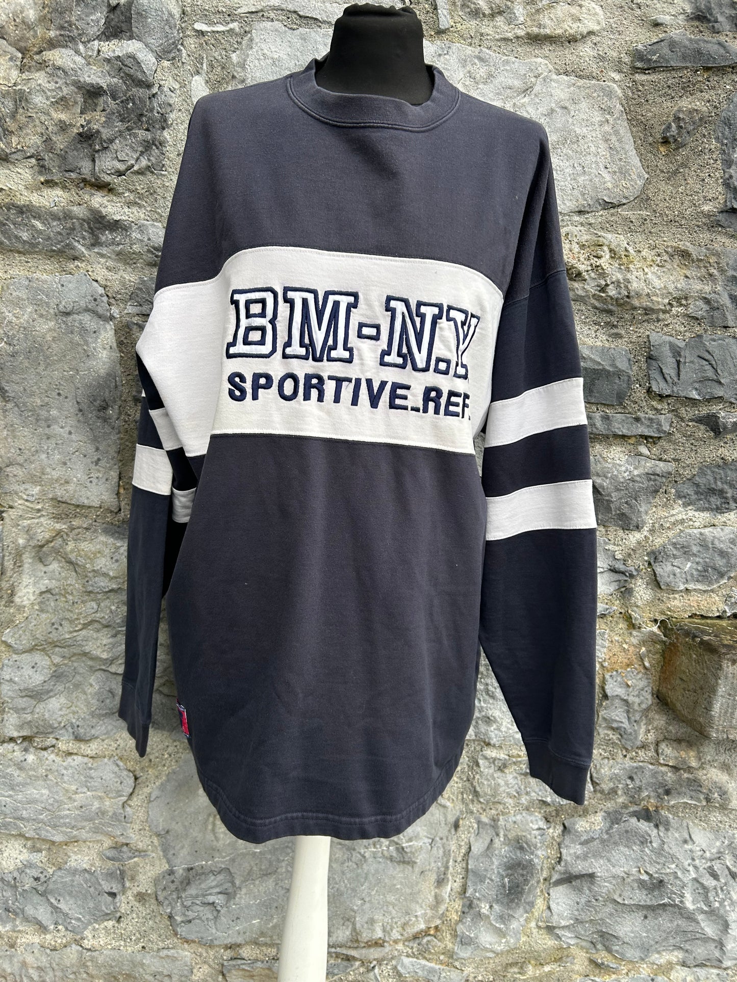 90s Black&white sweatshirt Large