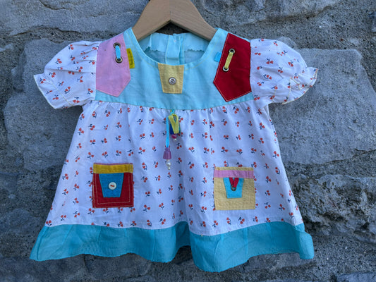 80s small flowers&patches dress   3-6m (62-68cm)