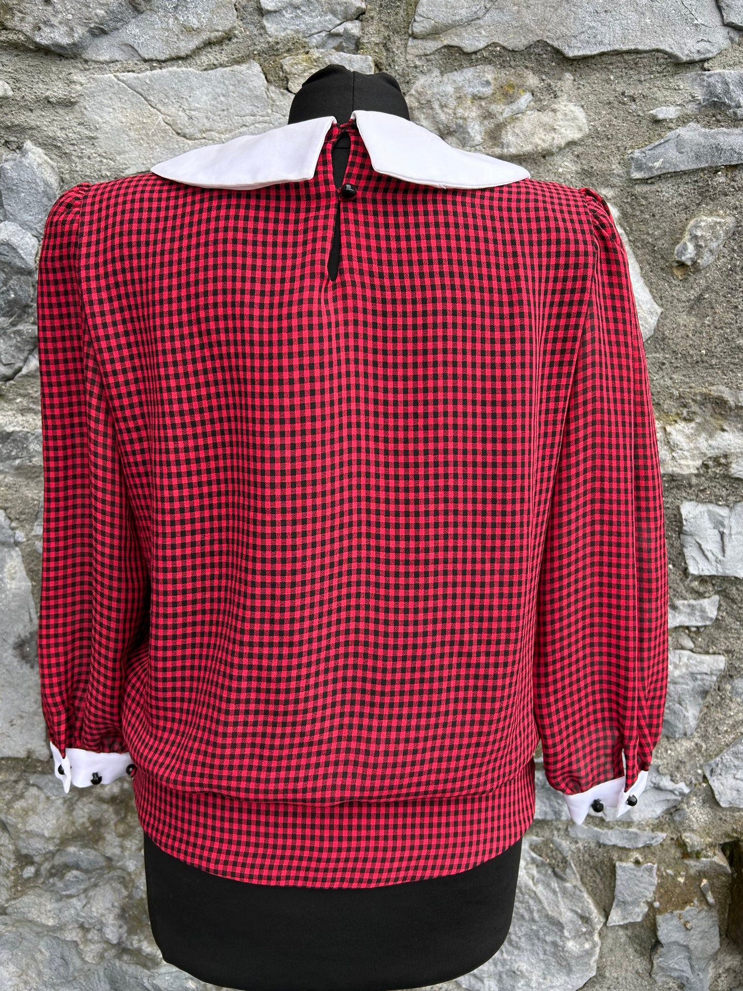 80s red check top uk 8-10