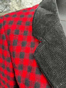 80s red check jacket uk 10-12