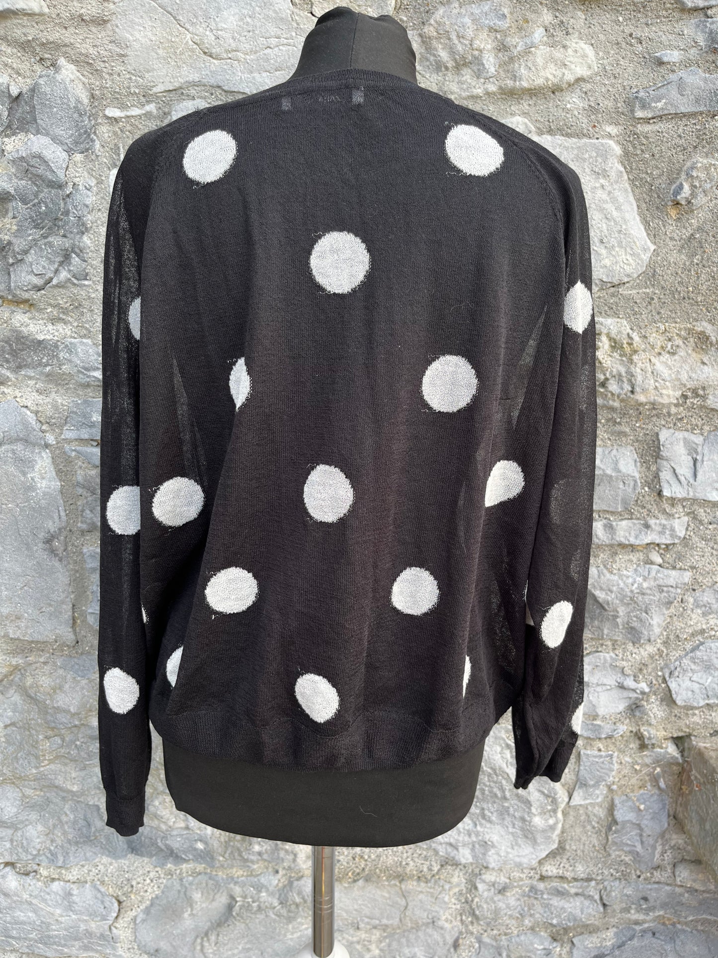 Big dots sheer black top uk 14-16