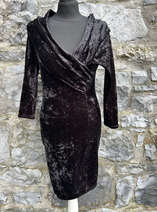 90s black crushed velvet dress uk 6-8