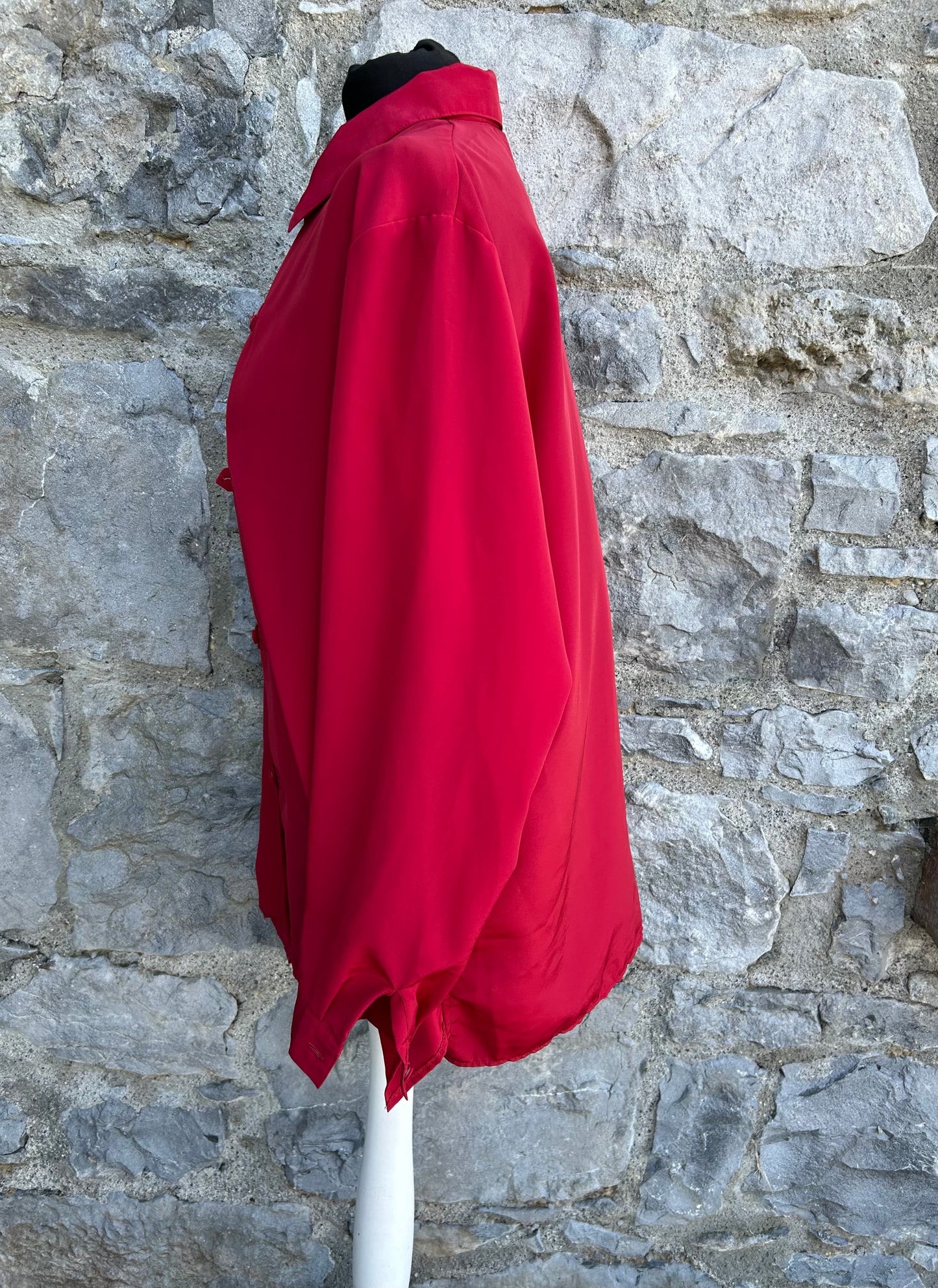 90s dark red blouse Large