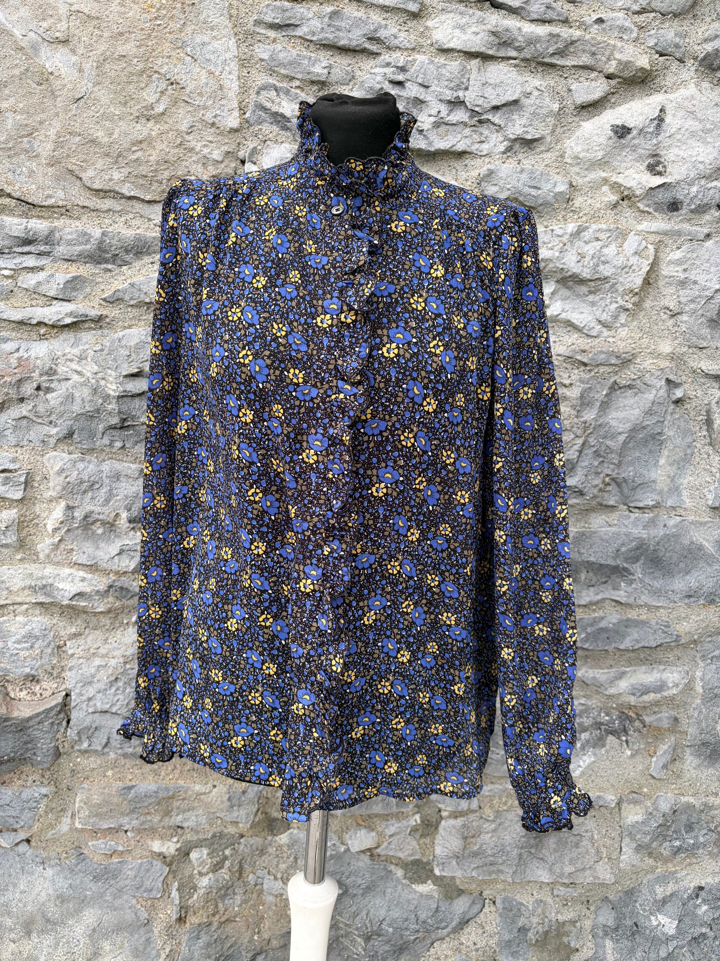 Paris Blue Floral Top uk 16
