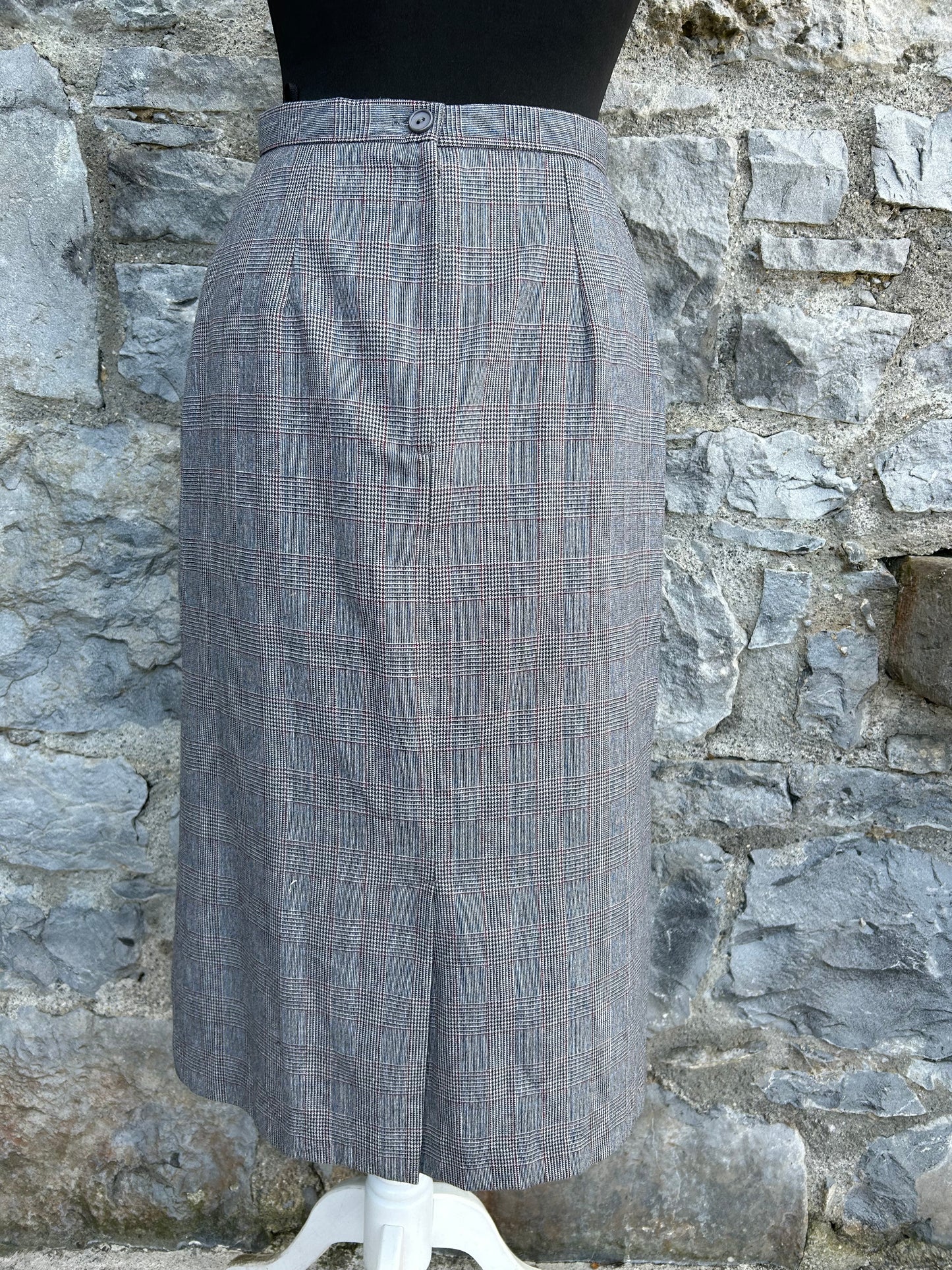 90s grey check skirt uk 8