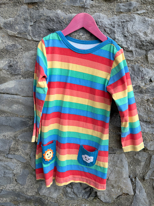 Rainbow stripes dress 6y (116cm)