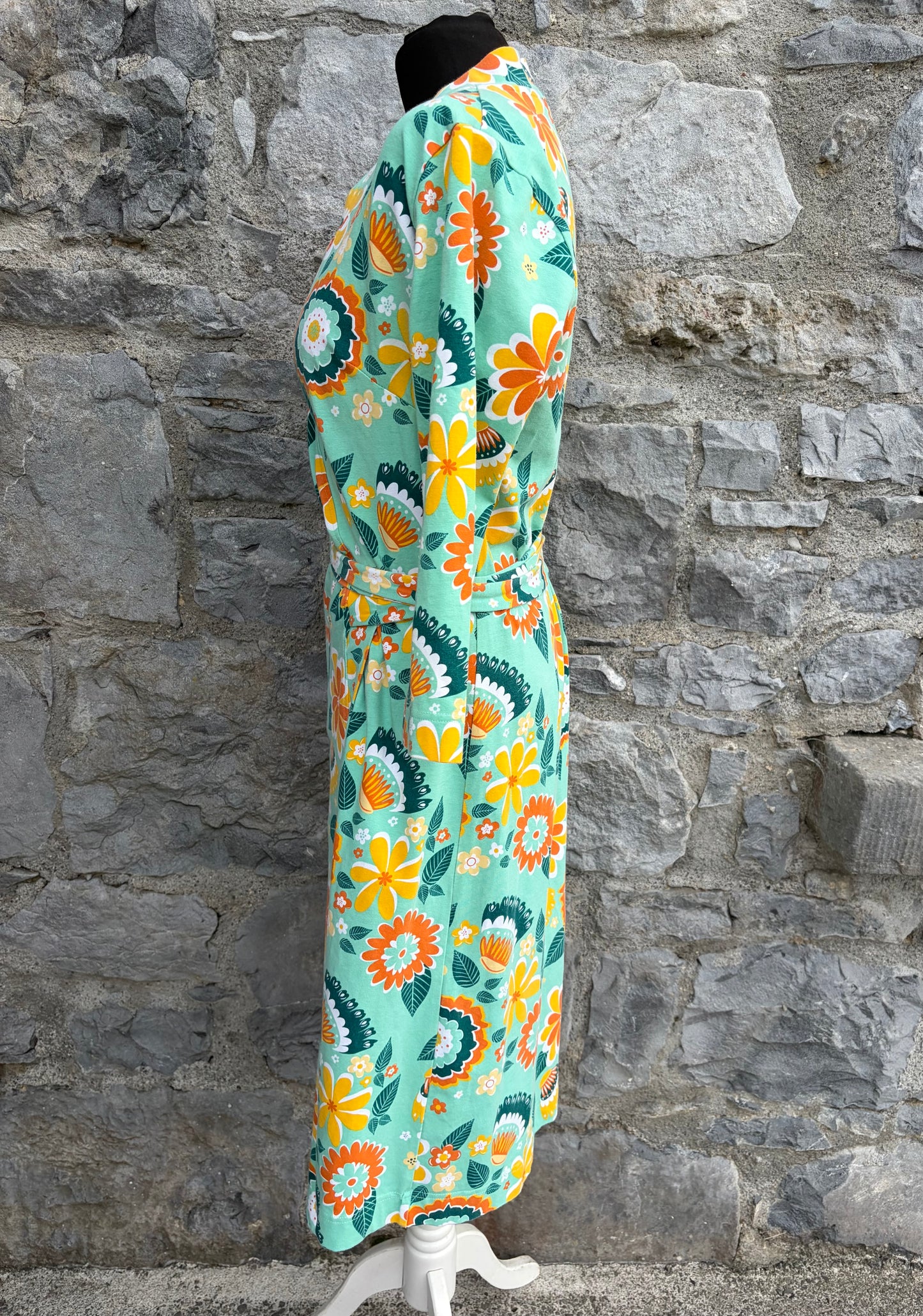 Mumbai Flower Market Green wrap dress uk 12
