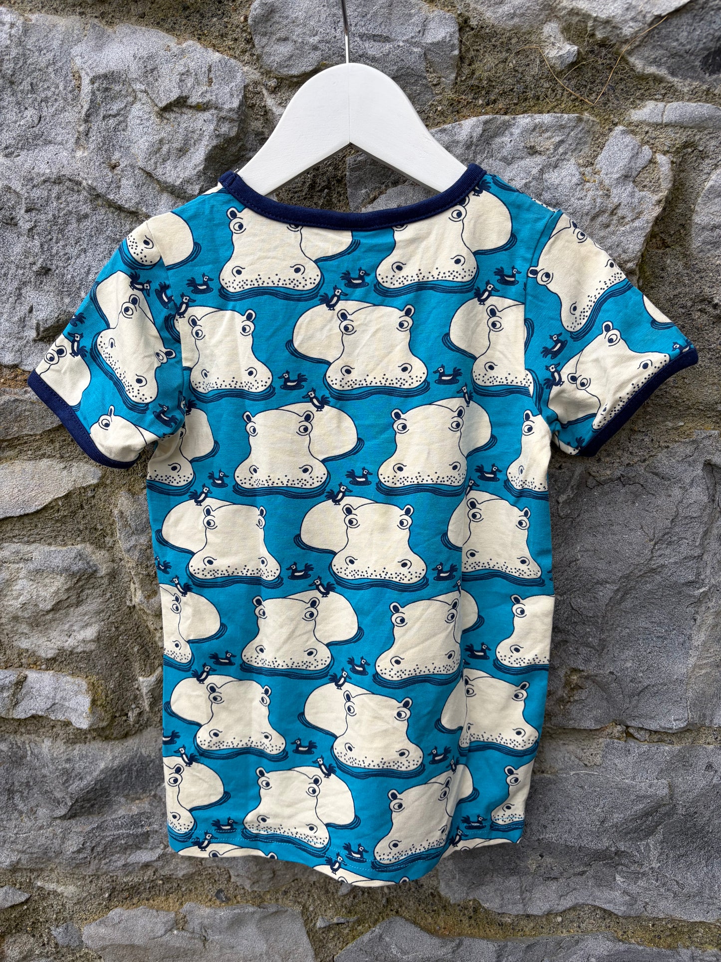 Hippos blue T-shirt 4-5y (104-110m)