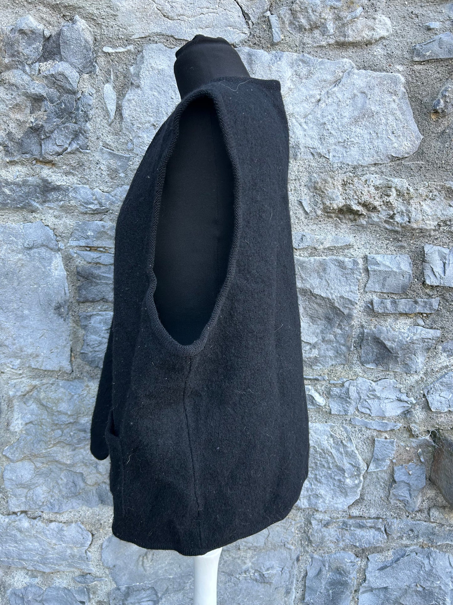 90s black woolly waistcoat XL