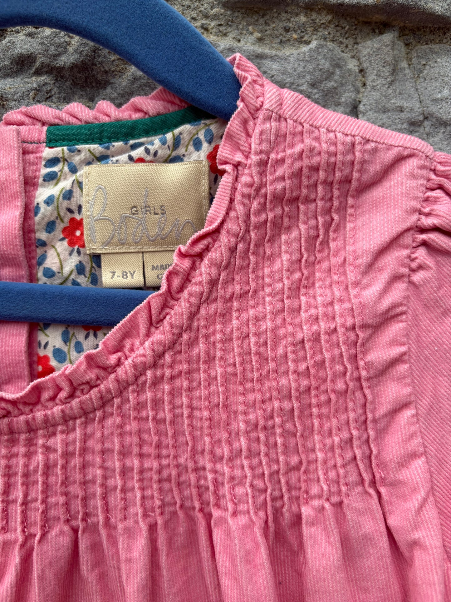 MB pink cord dress  7-8y (122-128cm)