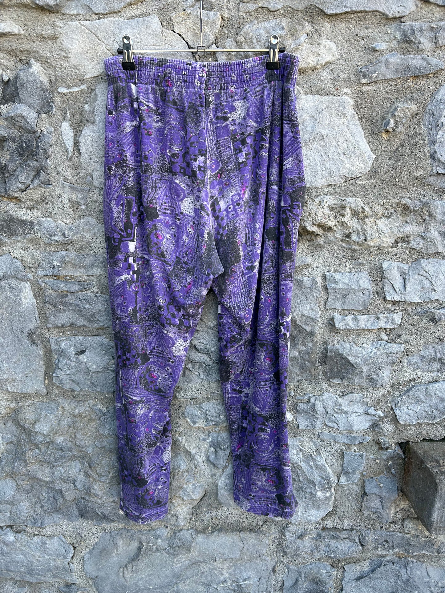 90s abstract Purple pants uk 12-14