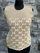 Load image into Gallery viewer, 80s gold print gilet uk 8-10
