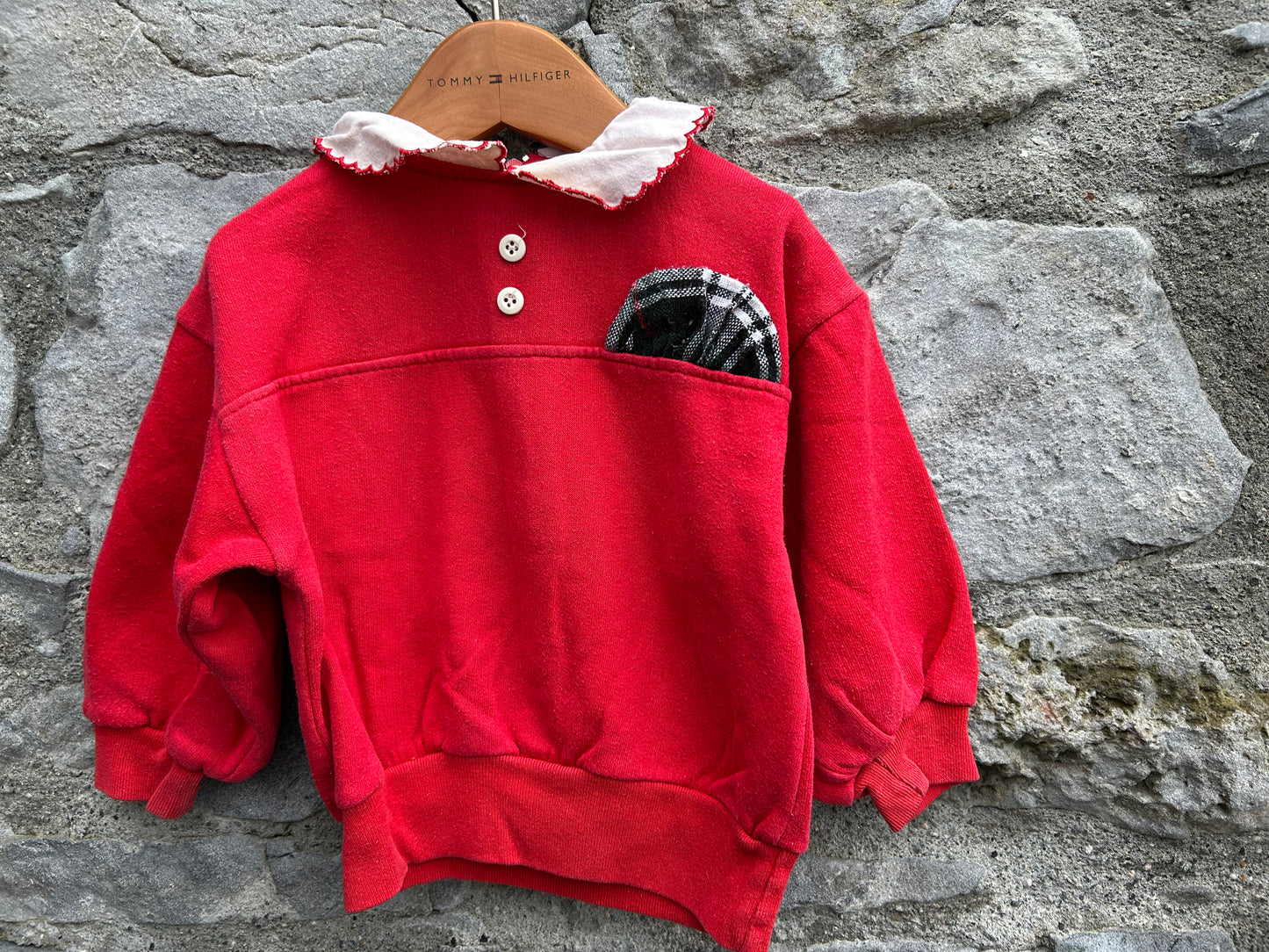 90s red sweatshirt  12-18m (80-86cm)