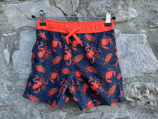 Red crabs navy swim shorts  5-6y (110-116cm)