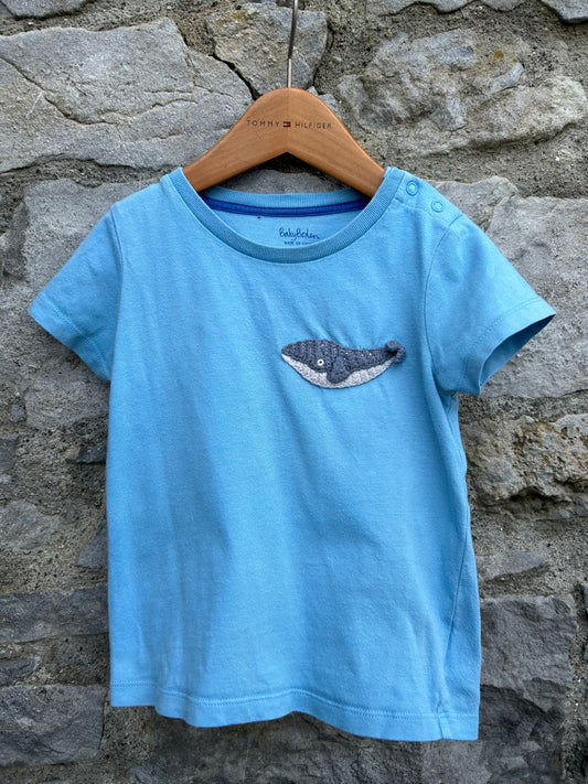 Whale blue T-shirt  3y (98cm)