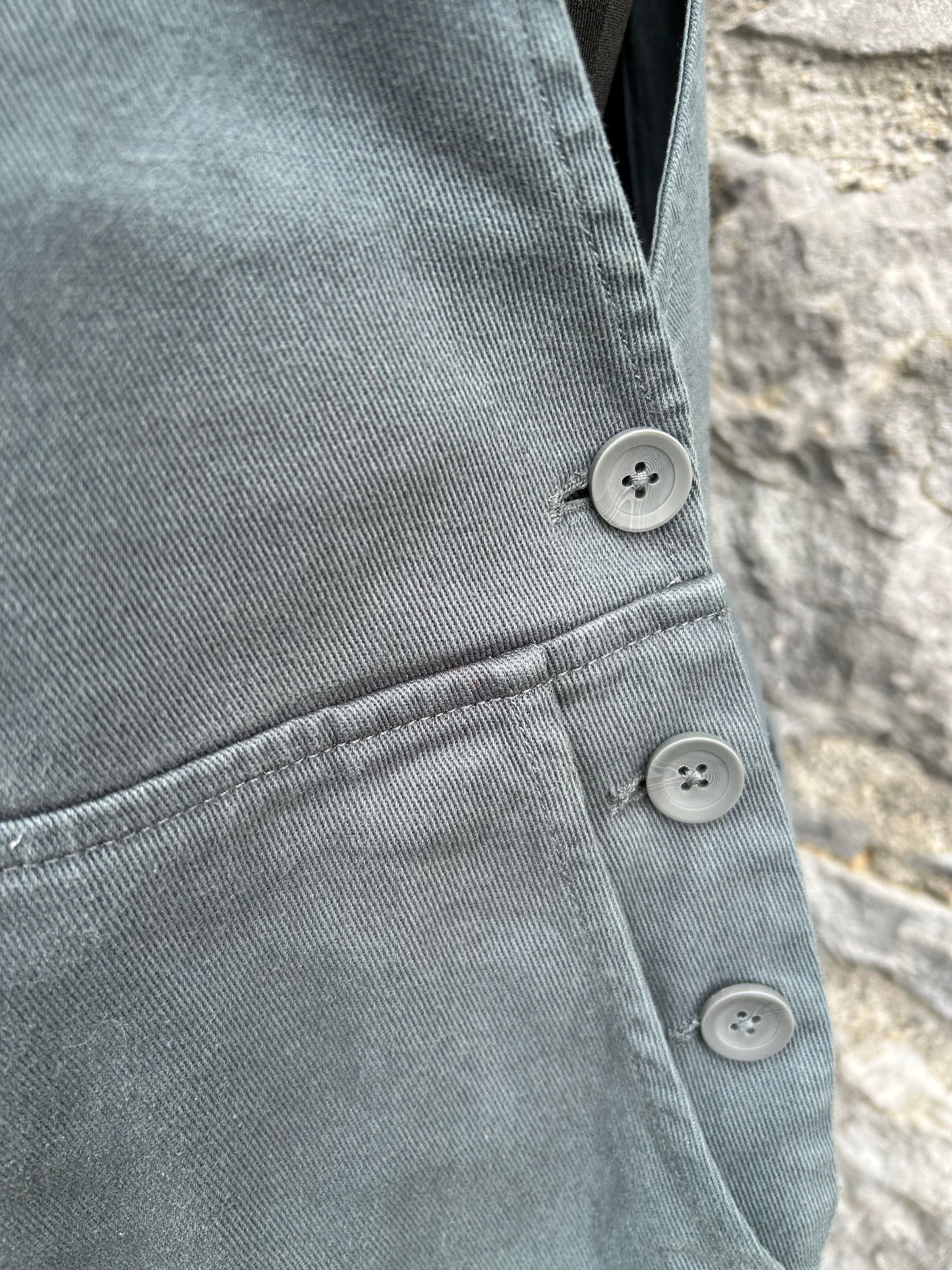 Khaki denim pinafore uk 12-14