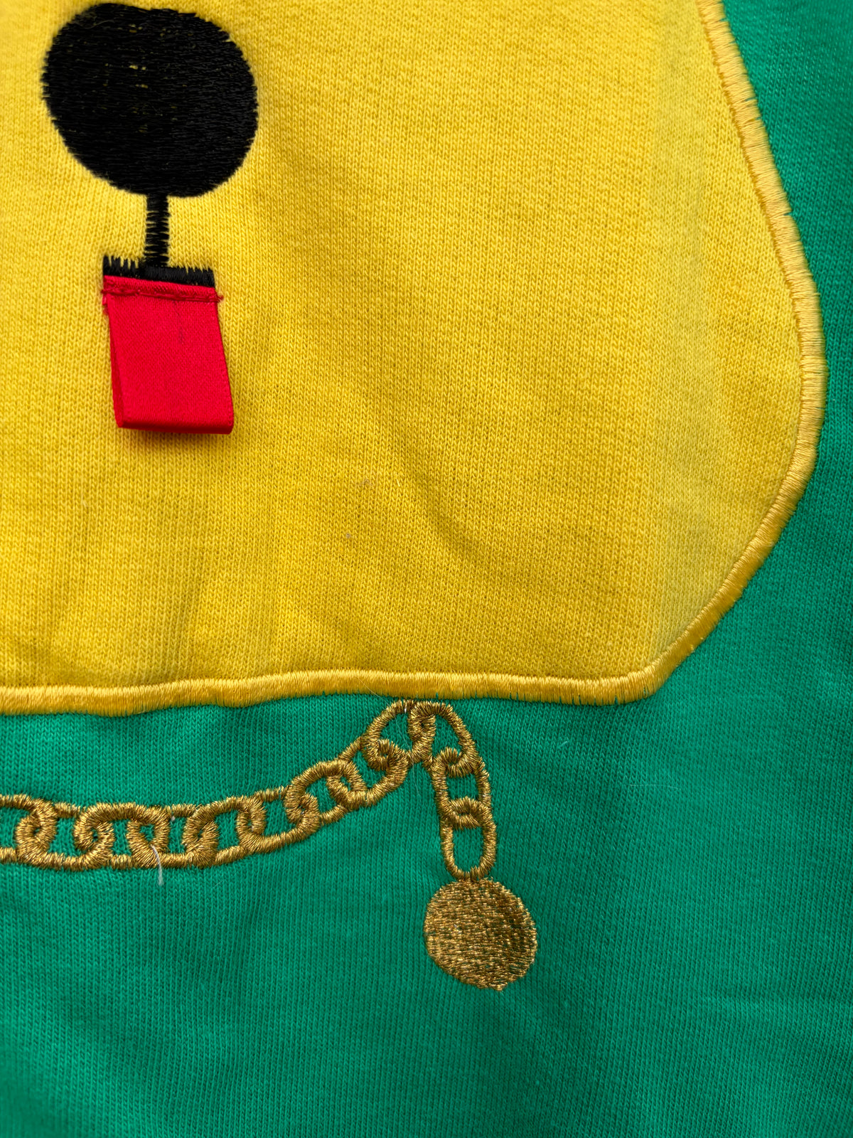 80s green bear sweat onesie 6m (68cm)