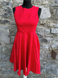 Red polka dots dress uk 8