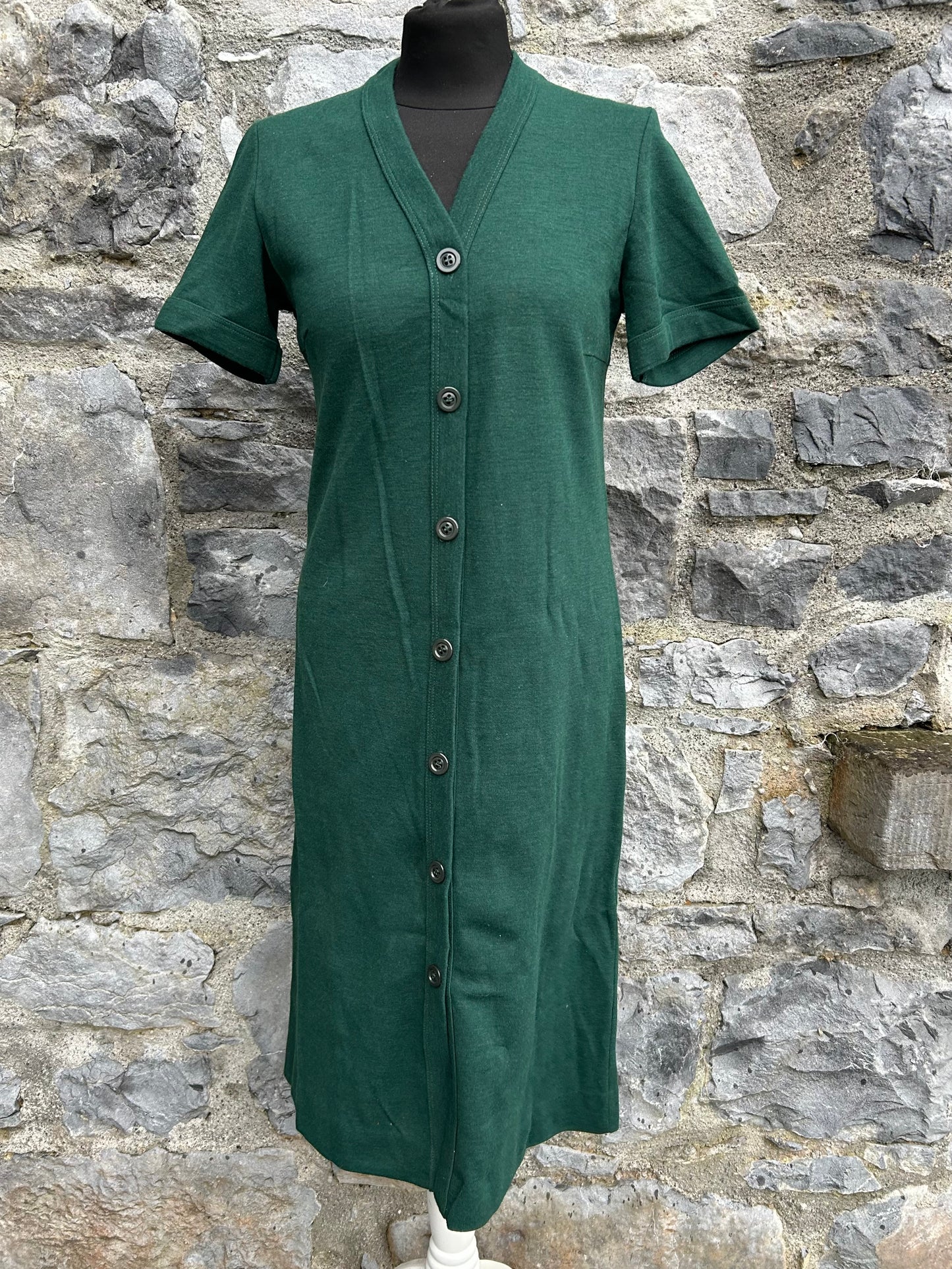 90s green button up knitted dress uk 8