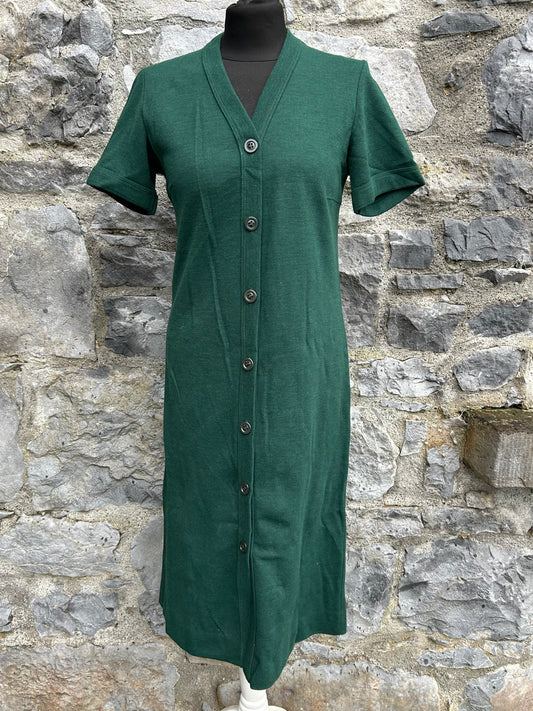 90s green button up knitted dress uk 8