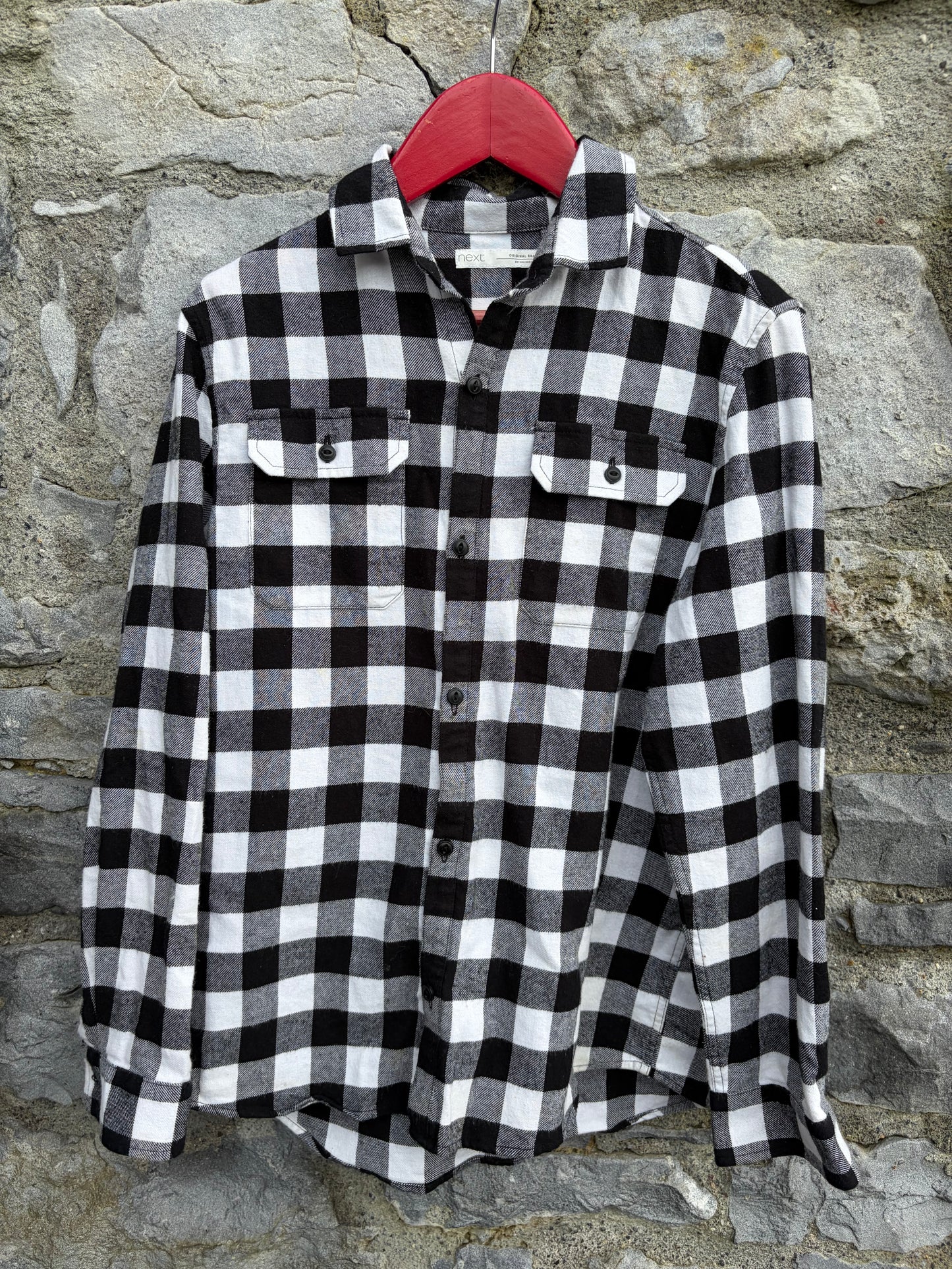 Black&white check shirt  10y (140cm)