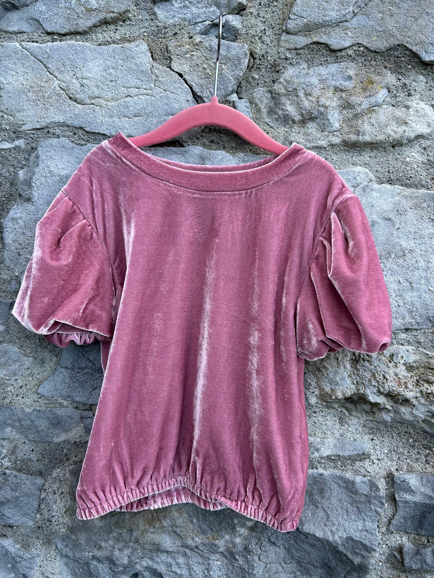 Pink velvet top 8-9y (128-134cm)