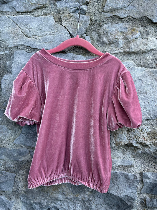 Pink velvet top 8-9y (128-134cm)
