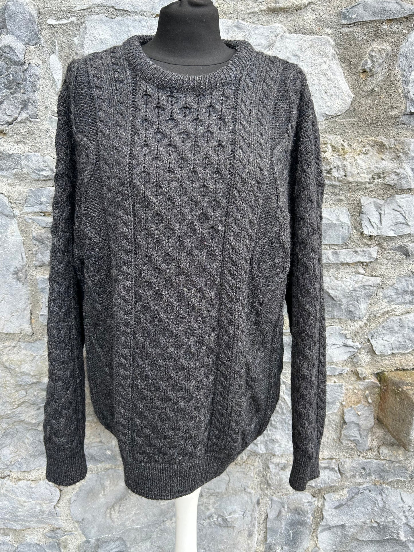 Grey Aran style jumper uk 16-18