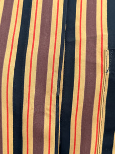 80s brown stripy blouse uk 12-14
