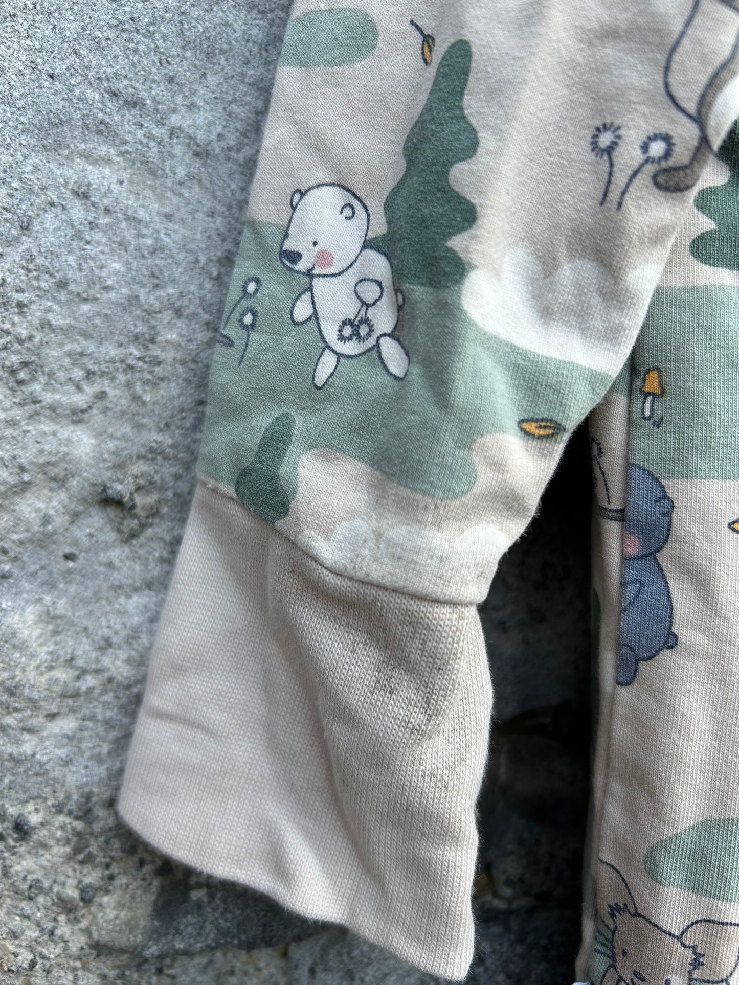 Pop woodland animals hooded onesie  0-1m (50-56cm)