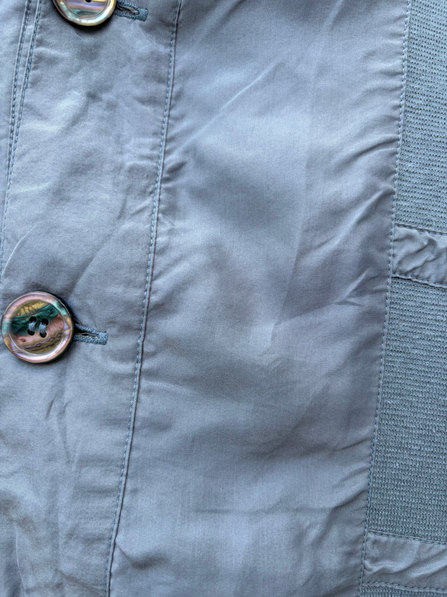 80s grey deep V-neck bomber jacket Large