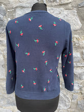 Load image into Gallery viewer, Small flowers navy cardigan uk 6-8
