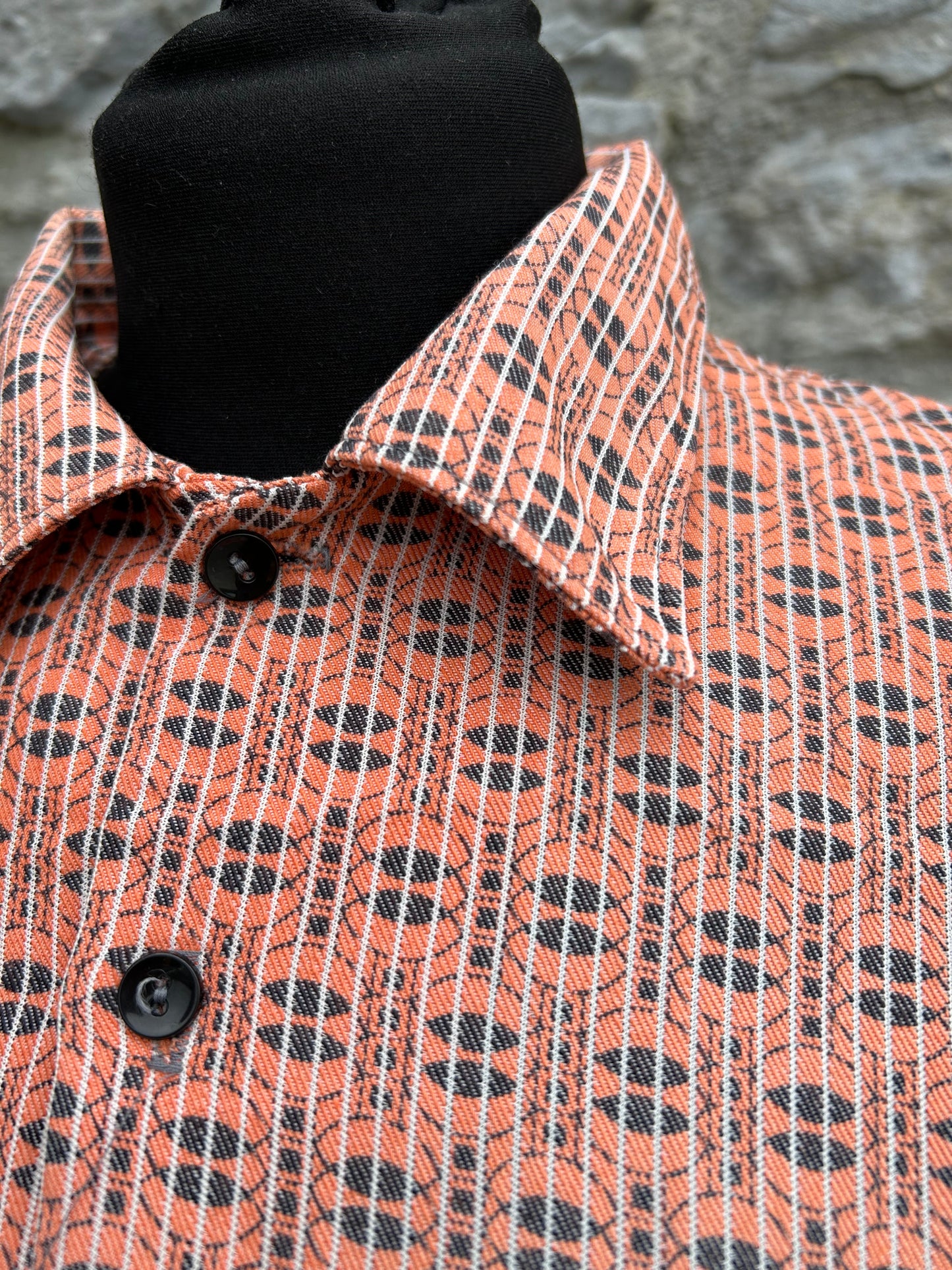 80s orange patterned shirt M/L