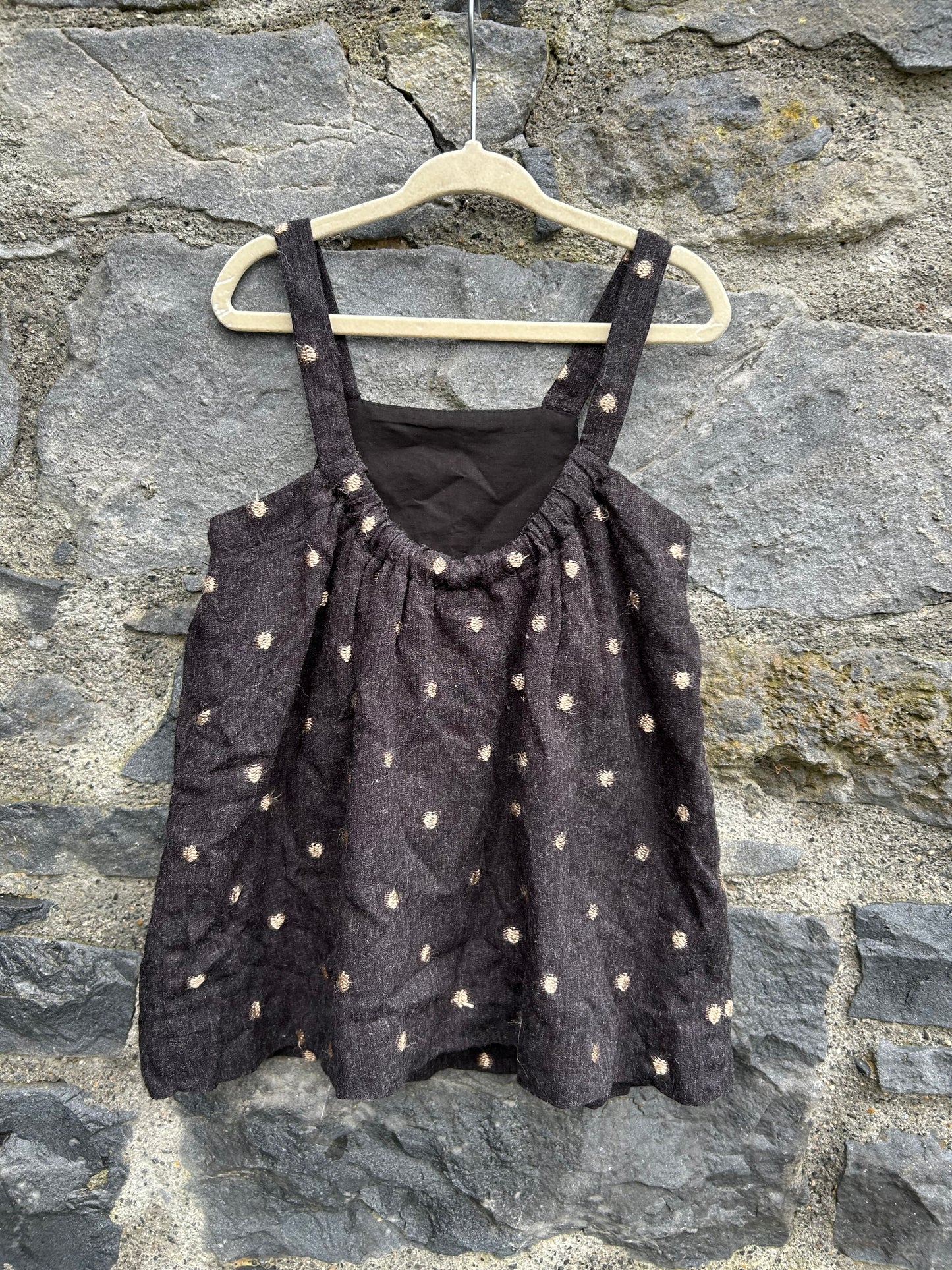 Spotty charcoal pinafore  18-24m (86-92cm)
