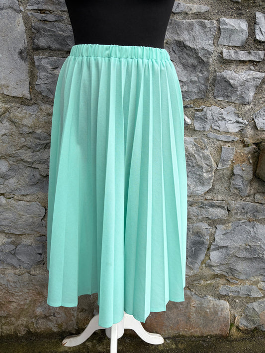 80s light green pleated skirt uk 6-8