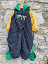 Load image into Gallery viewer, 90s navy&amp;yellow wintersuit 6-12m (68-80cm)

