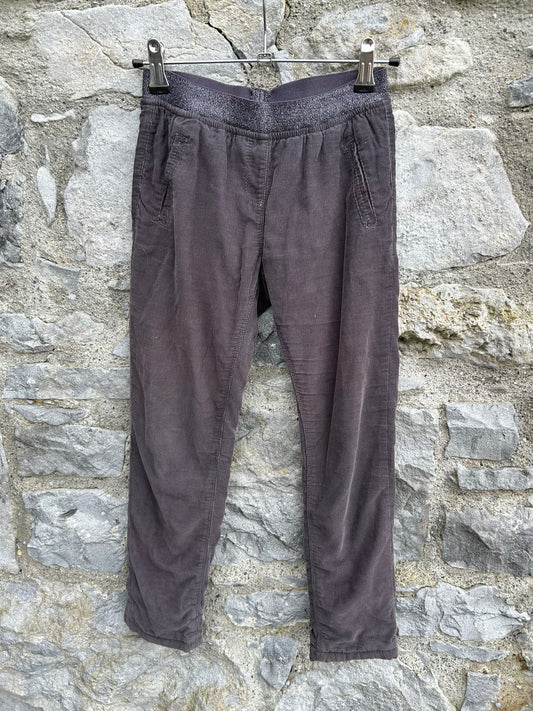 Grey cords with glitter waistband  7-8y (122-128cm)