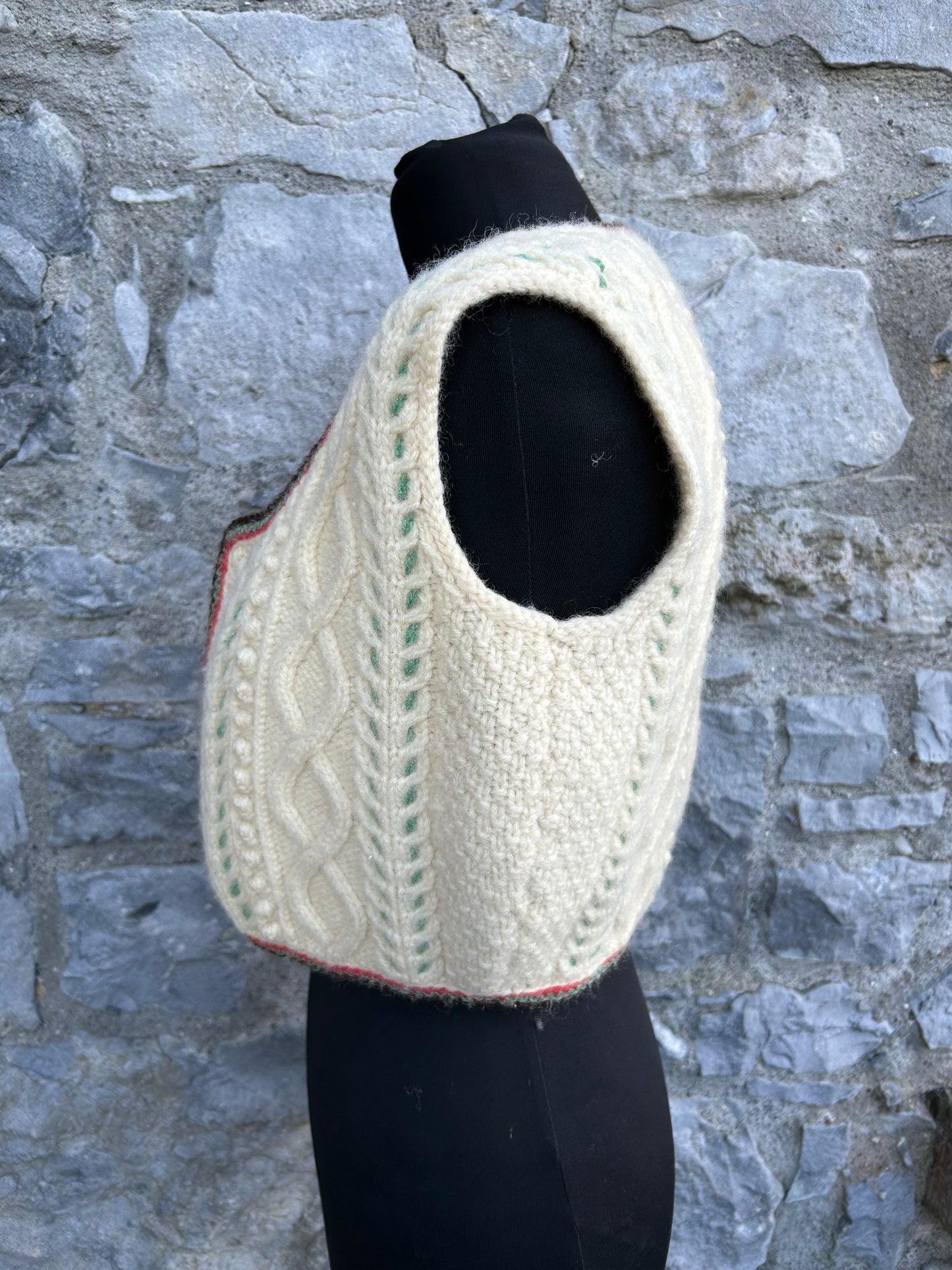 Aran style cream gilet uk 6-8