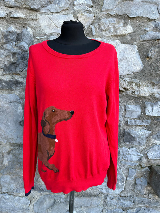 Dachshund red jumper uk 12-14